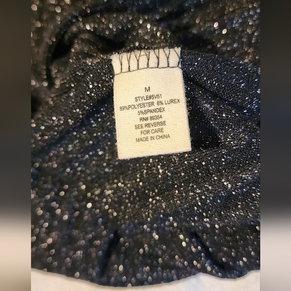 Black Glitter Ribbed Dress - Picture 4 of 4